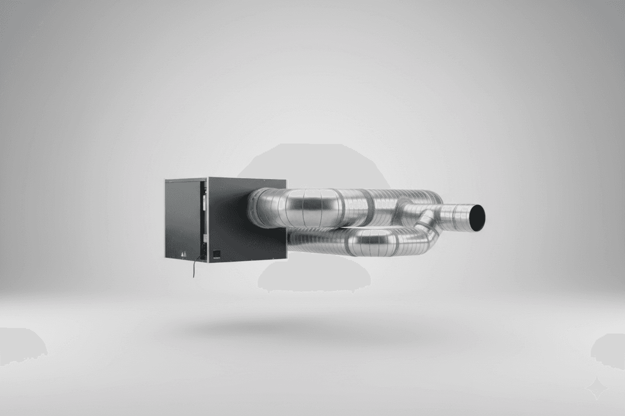 Caisson de ventilation mécanique contrôlée avec conduit